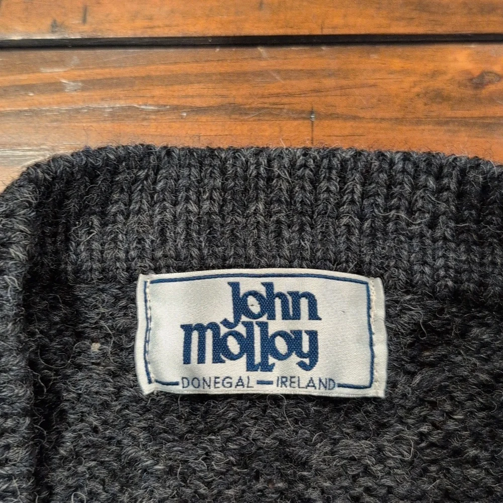 Vintage John Molloy Aran Cardigan Donegal Wool Grandpa Core - Picture 4 of 7